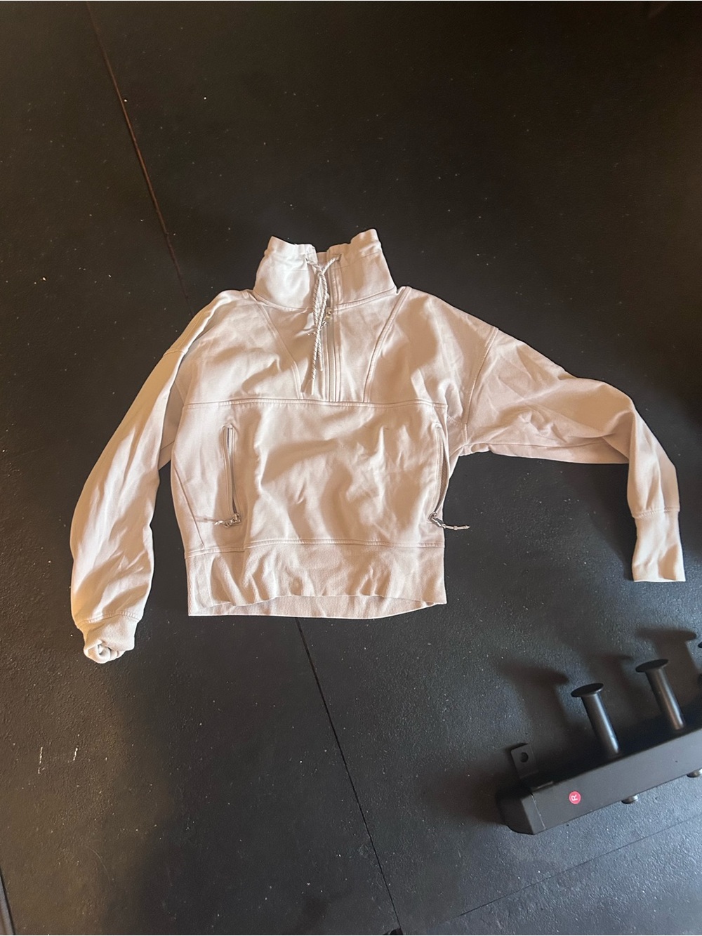 Women's Cream Half-Zip Bomber Pullover Jacket